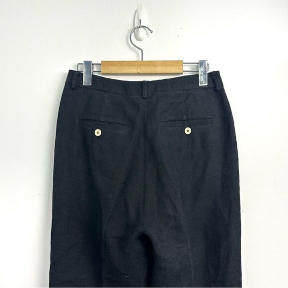 MaxMara Weekend Khat Linen Cropped Pants in Black Sz 6 - Picture 5 of 14